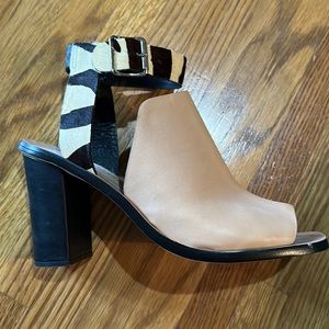 Loeffler Randall Tan and Black Mules
